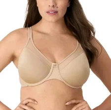 Bali 3439 One Smooth Ultra Light Illusion Neckline Underwire Bra 36D Beige NWOT 