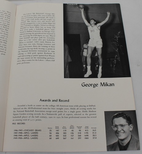 1950 NBA Basketball Minneapolis Lakers Yearbook Ex/MT Mikan Martin Pollard - Picture 3 of 9
