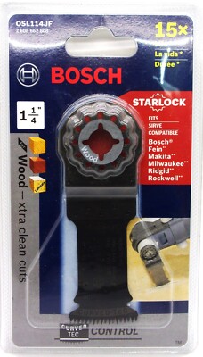 (J) Bosch OSL114JF  1-1/4'' Starlock Bi-Metal Xtra Clean Plunge Cut Blade