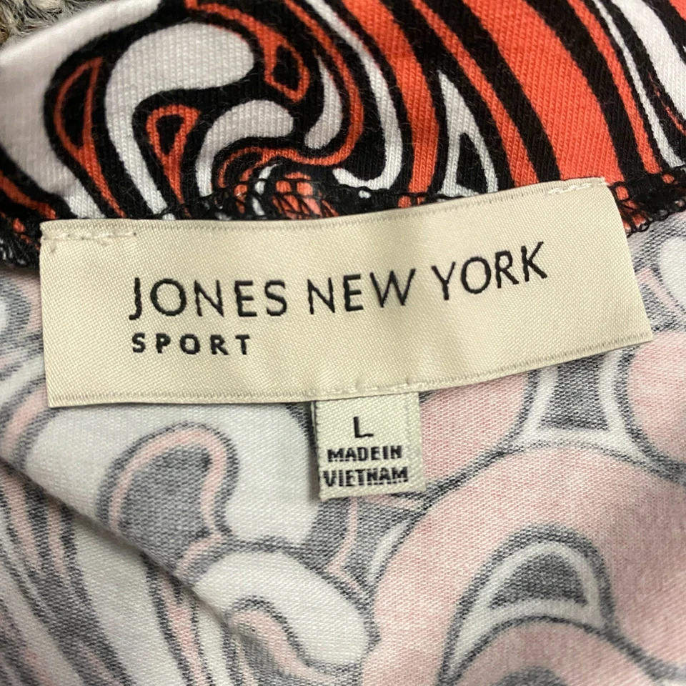 Jones New York Sport Tops Womens Large Paisley Blouse 3/4 Sleeve Pleated Orange Foto 4 de 4