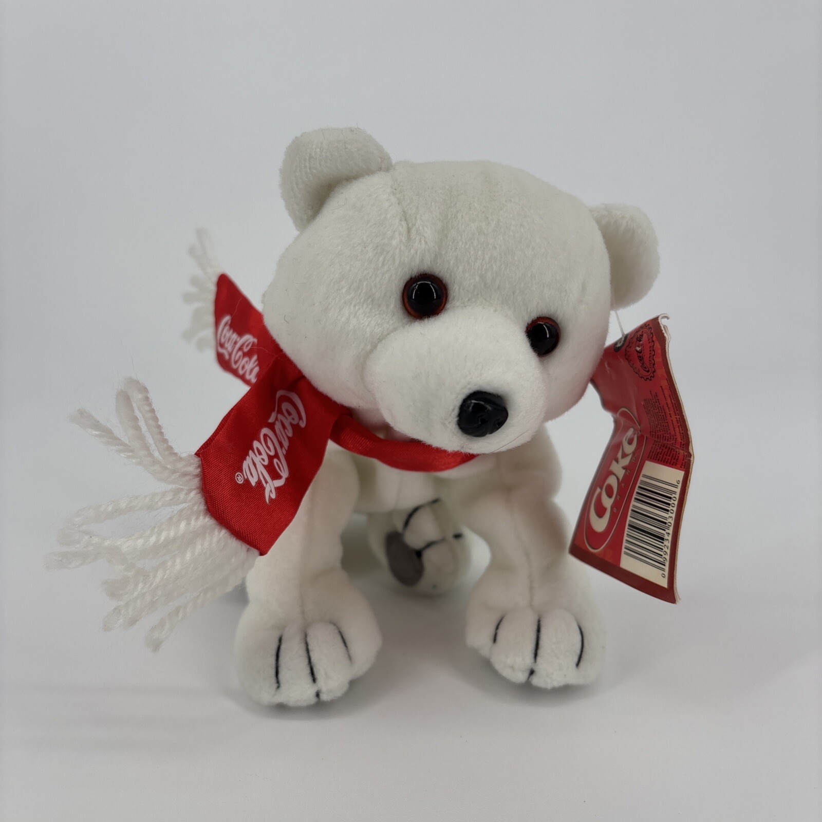 Coca Cola Polar Bear Plush with Red Scarf 2002 Brand New