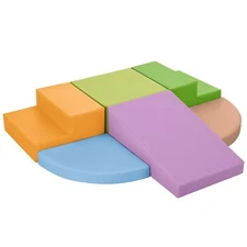 6-Piece Foam Climbing Blocks for Toddlers: Baby Foam Climbing Gym PU Leather ...