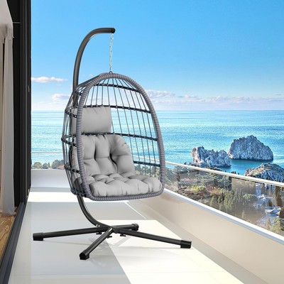 Stand,Patio Hammock Wicker Chair f Egg Rattan Egg Swing Hanging Chair with Chair