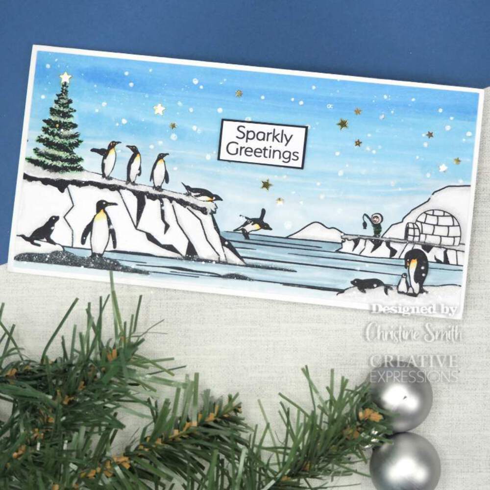 Designer Boutique Penguin Playtime DL Rubber Stamp