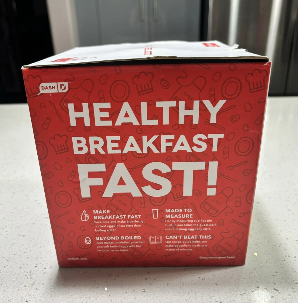 DASH Go Rapid Egg Cooker Red for Quick Easy Eggs and Omelettes