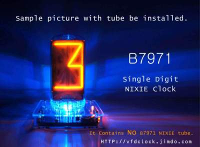 No Tube*]-B7971-USB Powered-Single Digit NIXIE Clock+Acrylic