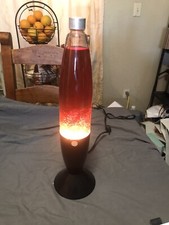 Pliable Art Lamp Orangish/Pink Glitter Light Lava 17  Working Con. Come See Me