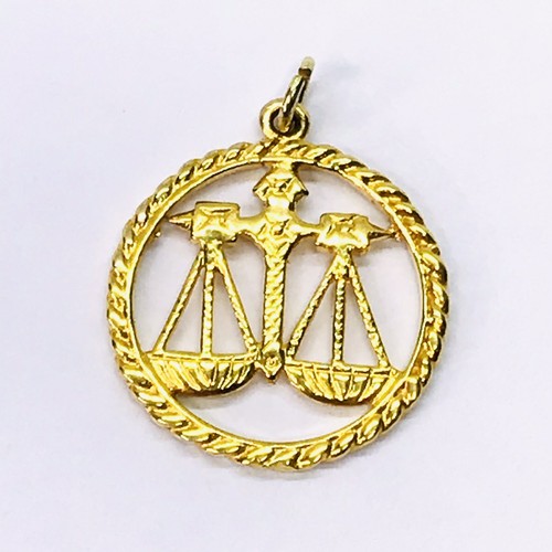 9ct Gold Libra Scales Zodiac Charm Full British Hallmark REFX1582 eBay
