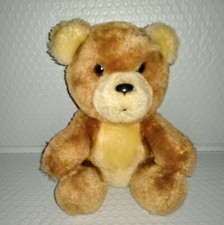 Vtg Dakin TEDDY BEAR 8in Stuffed Brown Plush 1981 Nutshells Shredded Clippings