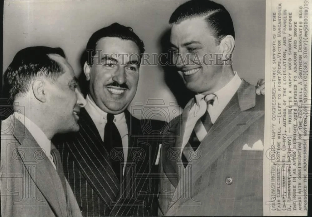 1950 Press Photo Victor Marcantonia, Adam Powell & Franklin D. Roosevelt Jr. - 画像1/2