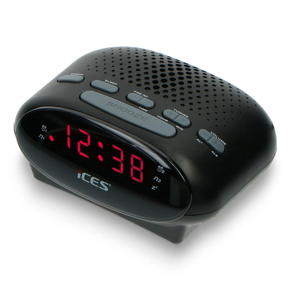 Ices ICR-210 Black - FM Uhrenradio, Schwarz - Bild 2 von 4