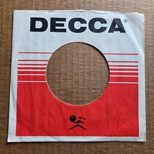 DECCA RECORDS RED WHITE BLACK 7" 45 RPM Original Record Company Sleeve