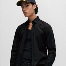 Hugo Boss Black Slim Fit Button Down Shirt Casual Formal, Men's Medium