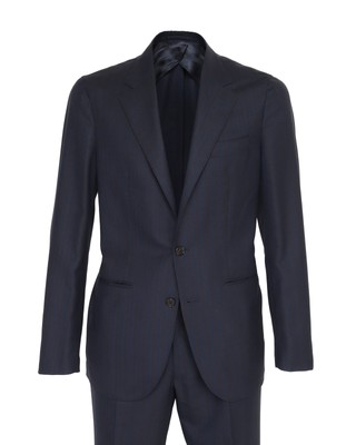 NWT EDUARDO DE SIMONE SUIT 4 season wool blue luxury handmade Italy 52