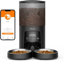 Automatic Cat Feeder 2 Cats - 5G Wifi Pet Feeder with APP Control, 6L Dry Food D