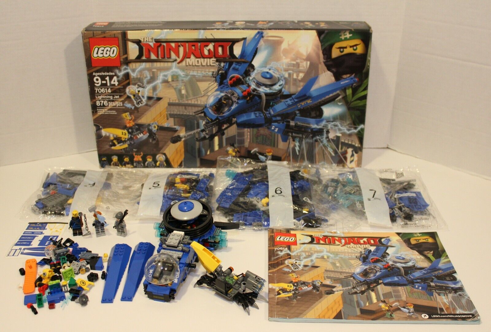 LEGO 70614 NinjaGo Movie Blue Lightning Jet Used - INCOMPLETE SET 