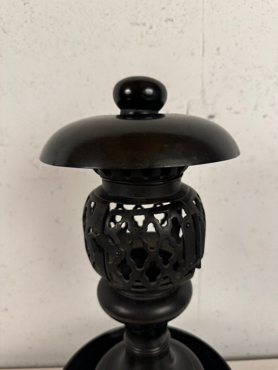 Vintage Japanese Bronze Metal Torro Temple Candle Lantern | eBay