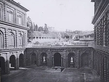 Palazzo Pitti, Boboli Gardens, Florence, Italy, Magic Lantern Glass Slide