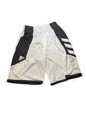 Adidas Black White Side Stripe Logo Shorts Youth M 10-12