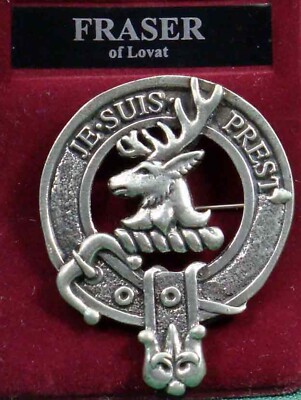 Fraser of Lovat Scottish Clan Crest Pewter Badge or Kilt Pin