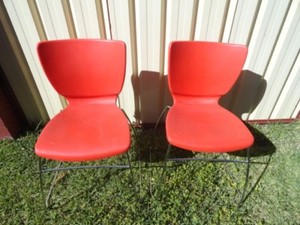 Outdoor Red Retro Cafe Chairs Good Condition Ebay