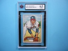 1951 BOWMAN MLB BASEBALL CARD #312 GENE MAUCH ROOKIE KSA 6.5 EXNM+ SHARP '51 GL