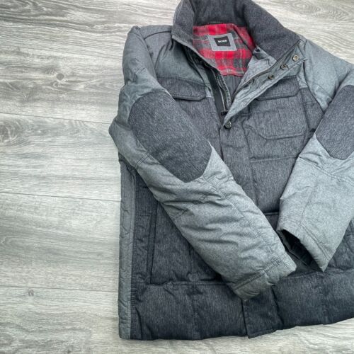 Hugo Boss Jacket Mens 42 Charcoal Puffer Elbow Patches Minimalist Academia Chore - Picture 7 of 20
