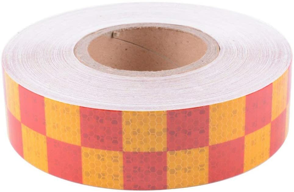 Red Yellow Chequers High Intensity Self-Adhesive Reflective Tape ...
