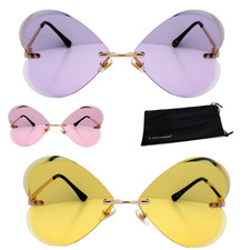 Damen Herzbrille Sonnenbrille Luxus Herz Form Brille Groß Rosa Gelb Lila Luxxada