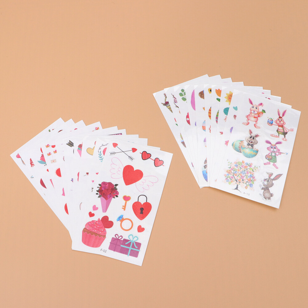 20 Sheets Rabbit Stickers Selfadhesive Waterproof Temporary Tattoos eBay