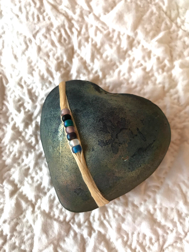 Raku Pottery Heart Rattle Sound Decorative Collectible 3