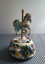 Vintage Ornate Musical Horse Carousel  - "It's a small world" - World Bazaars