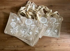 8 Reusable Cloth Tote Bags  Shopping  Woven Cloth for Women 16 X 12 X 6"