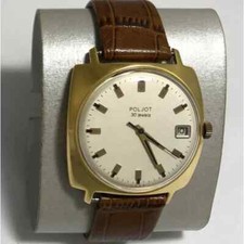 Vintage soviet 1st MChZ Men's wristwatch Poljot USSR 30 jewels 20th gold case