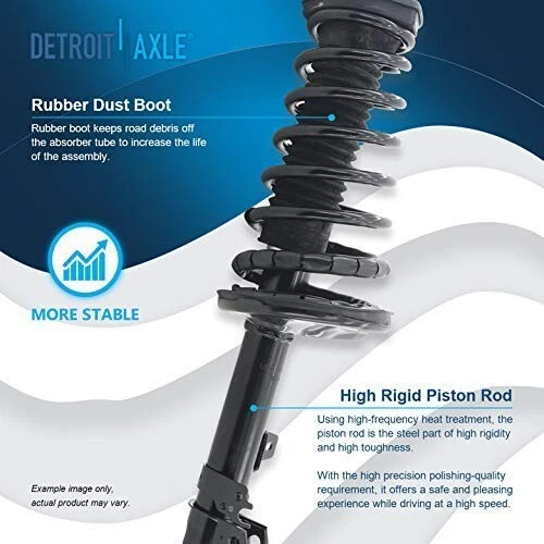 Rear Struts w/Coil Springs Wheel Bearing Hubs for 1997-2001 Toyota Camry Solara - Image 4 of 4