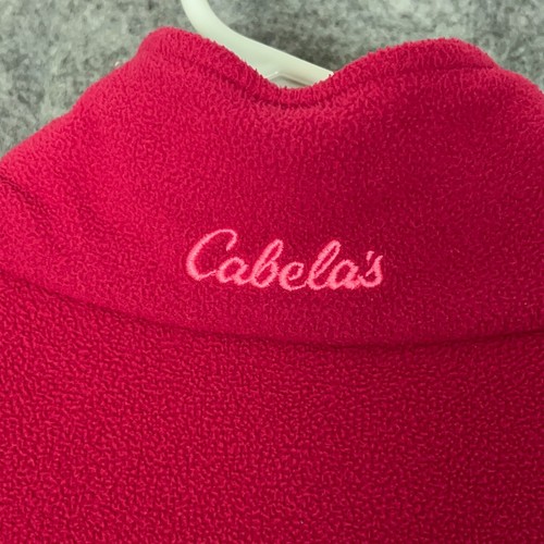 Cabelas Womens Sweater Small Pink Fleece Quarter Zip Outdoor Pullover Solid Top - Picture 7 of 11