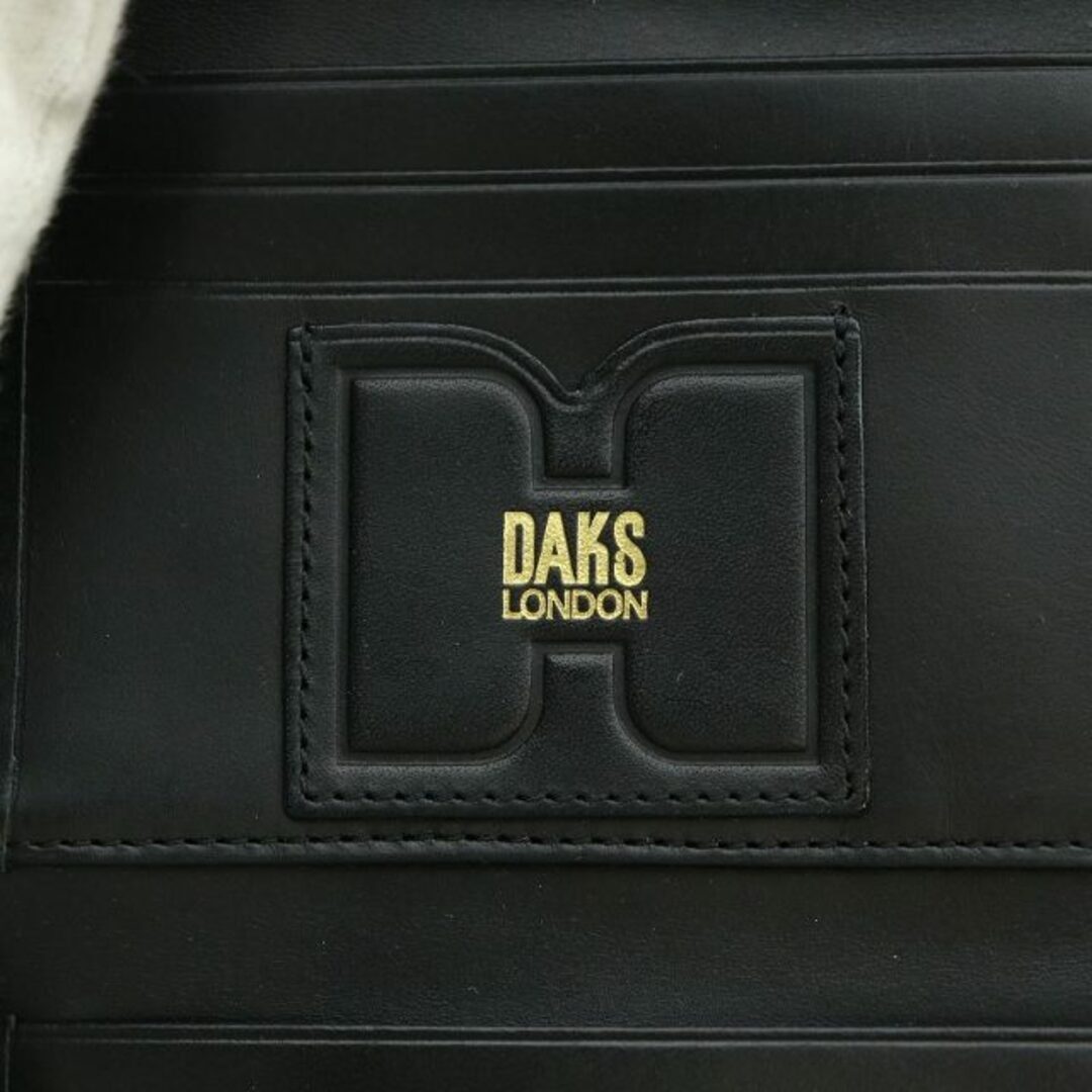Dax DAKS Tri-fold Wallet Leather Canvas Switch Logo Black BB