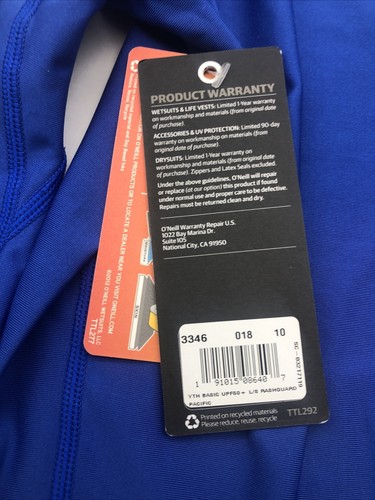 O'Neill Kid's Basic Skins LS Rash Guard - Pacific Size-10 style-3346 NWT *READ - Picture 13 of 16