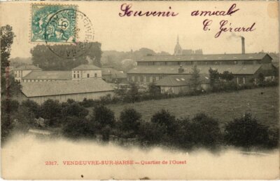 CPA VENDEUVRE-sur-BARSE - Quartier de l'Ouest (72039)