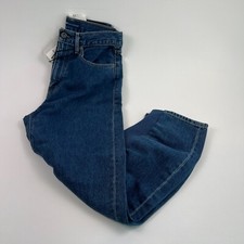 Levi's Women Made and Crafted Barrel Crop Ankle Organic Cotton Jeans 24 Blue NWT