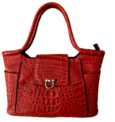 Nina Raye by Croton Real Exotic Red Crocodile bag Medium handbag