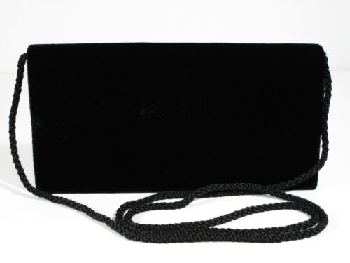 Vintage 1960's Razia Zardozi Black Velvet Evening Clutch Purse Hand-Embroidered - Picture 3 of 9