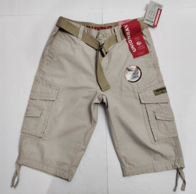 Union Bay Men's 30 Beige Cordova Belted Cargo Shorts Messenger Sand