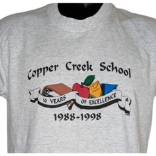 Copper Creek School Vintage Tshirt 10 Year Anniversary Size Medium
