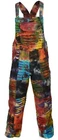 Womens Tie Dye Ripped Patchwork Multicolor Overalls Cotton Light Dungarees