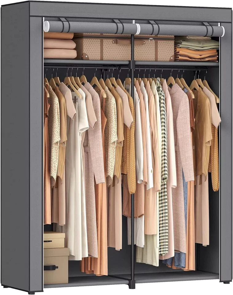 Tragbarer Kleiderschrank Platzsparender Modularer Kunststoffschrank mit Stange