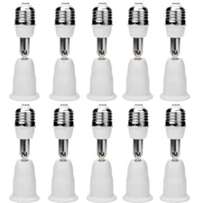 10 Pack E26/E27 Light Socket Extender 4.5 Inch Extension Adjustable Vertical 90°