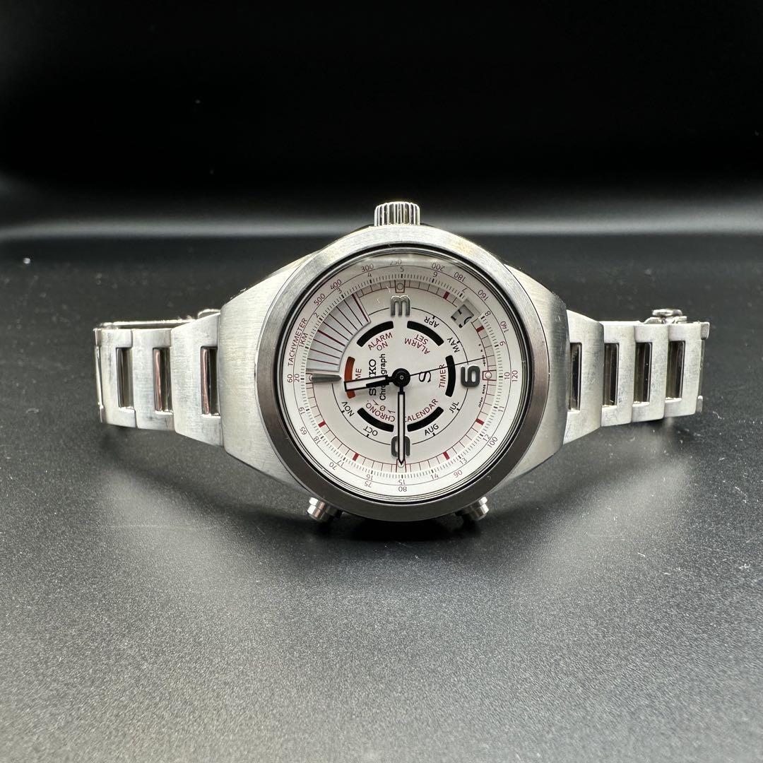 Seiko Sus 6M26-6020 Multi Function Chronograph White Silver