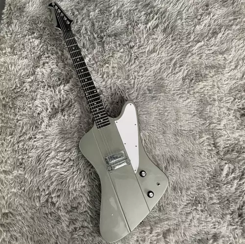 Custom Firebird Electric Guitar Gray Mini Pickups Chrome Hardware Free Shipping - Picture 1 of 16