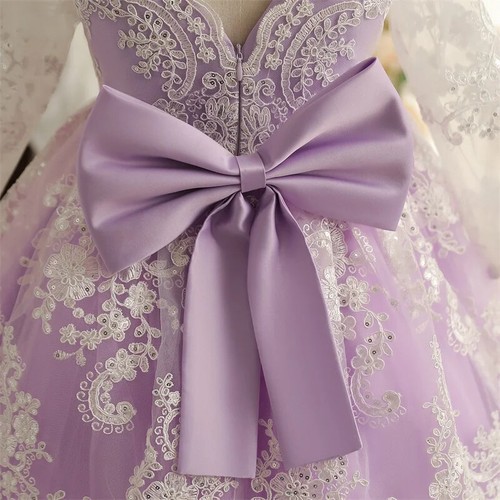 Baby Girls Princess Party Dress Birthday Evening Gown Kids Formal Lace Dress - Picture 16 of 32